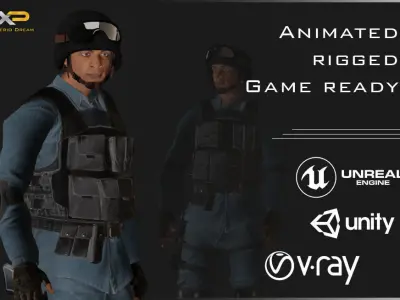 Military Character - Jaxon Low-poly 3D model