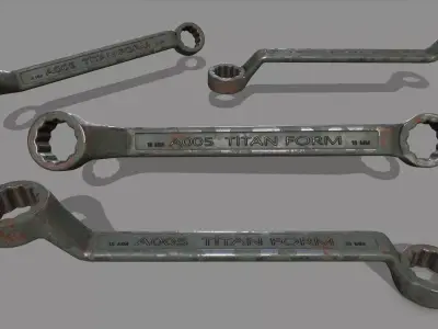 wrench Low-poly 3D model 21