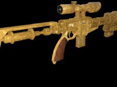 Scifi Gun Low-poly 3D model