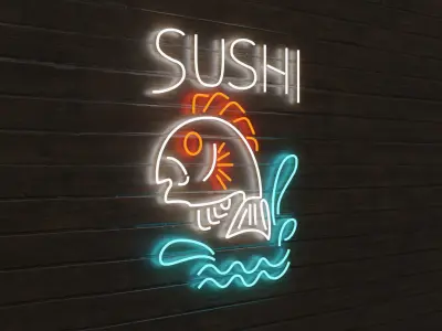 Neon Sushi Logo 3D model