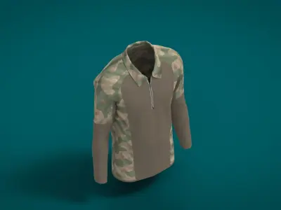 Military Outfit - T-shirt Low-poly 3D model purchase