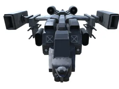 Low Poly Scifi Dropship Low-poly 3D model