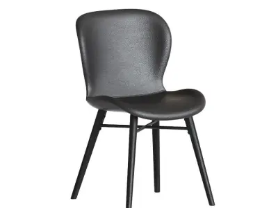 Uma faux leather dining chair West elm 3D model