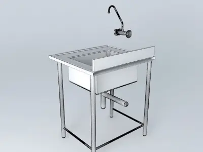 Kit215 Bancada Inox Cuba V2 por Alex Marques Free 3D model