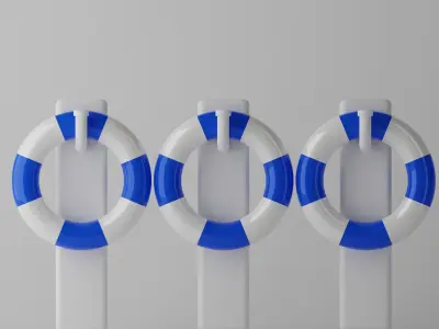 Swim Ring Low-poly 3D model purchase