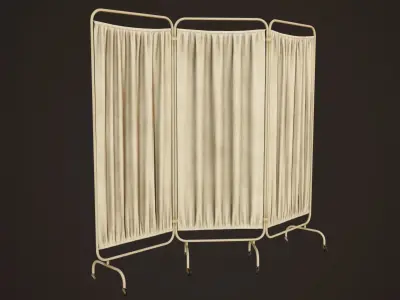 Hospital Room Divider - PBR Game Ready Low-poly 3D model