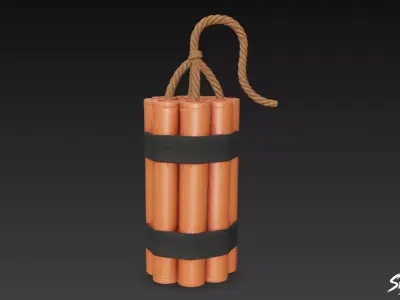 Dynamite Bundle Low-poly 3D model