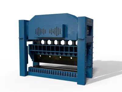 JCO Pipe Forming Press Machine Low-poly 3D model