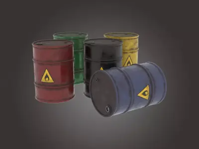 Metal Barrel Low-poly 3D model