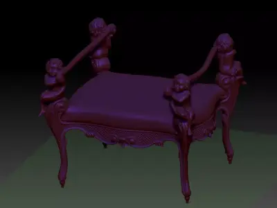 angel chair  Low-poly 3D model