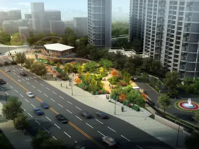 3Dmax fashion city commercial square building 47 3D model