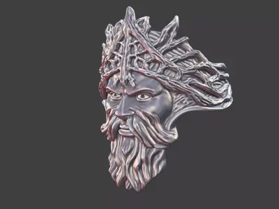 the greenman celtic god ring 3D print model purchase