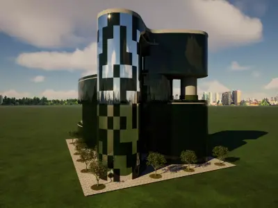 Headquarters building Low-poly 3D model