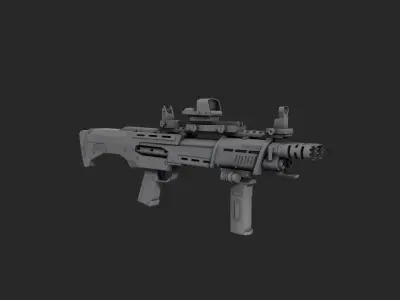 DP-12 assault rifle Low-poly 3D model