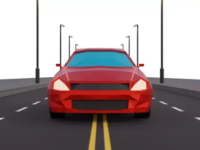 Car 3d model - Low poly stylized  Free low-poly 3D model