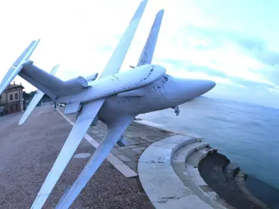 Airplane jet plane on beach 3D model