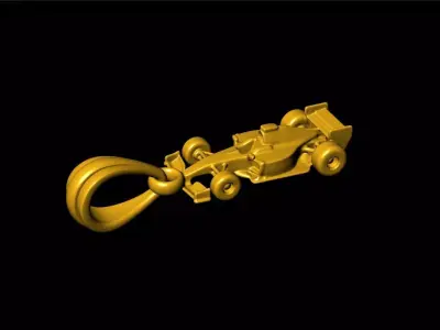 Formula Racing Car Jewelry Pendant Necklace 3D print model
