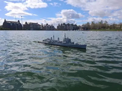 HMS Belfast 3D printed RC working model Town Class Cruiser 3D print model
