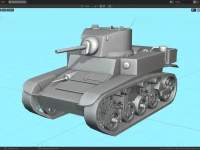 M3 Stuart Tank Base Mesh Low-poly 3D model