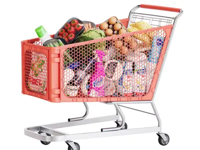 Grocery Cart 3D model