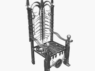 Metal Throne in two Materials 3D model