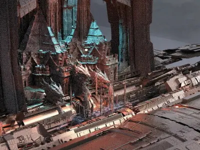 Dragon Space Cult Facility Kit bash 3D model