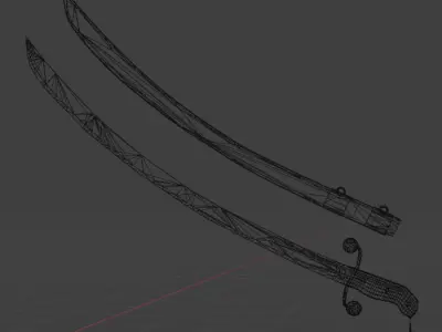 Saber with Sheath 3D model