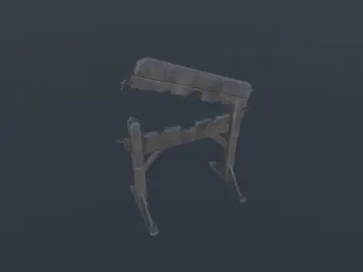 Stocks Prison Low-poly 3D model