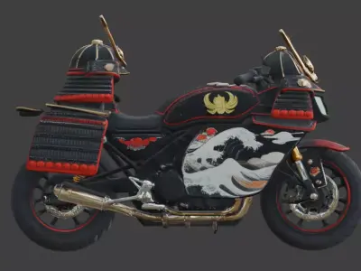 Ornate Samurai Armor Concept Motorcycle Low-poly 3D model