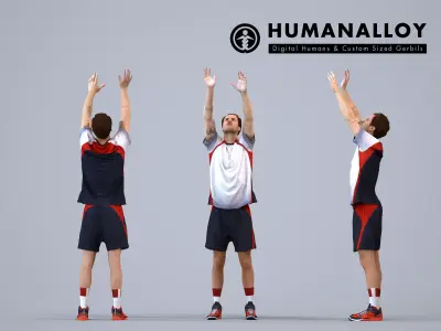 00560Jason004 - Adult Caucasian man exercising in athletic wear 3D model