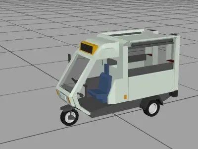 Tuktuk Tricycle Low-poly 3D model