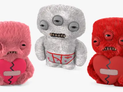 Plush Alien Toys Collection 3D model