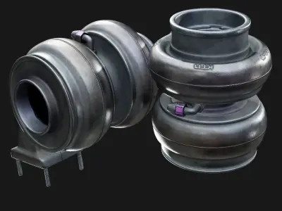 Turbocharger Low-poly 3D model