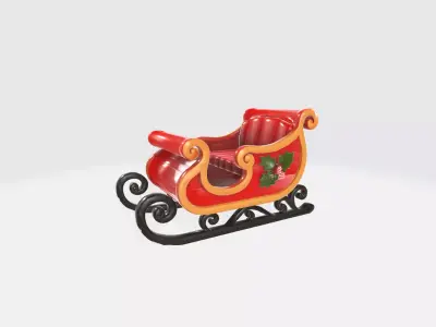 Holiday Sleigh Decorative Model for Art  Low-poly 3D model