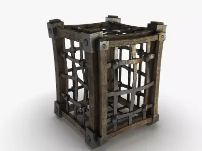 Cage medieval Low-poly 3D model