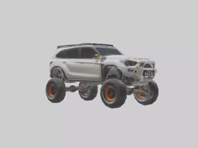 Rally SUV with Custom Suspension model Low-poly 3D model