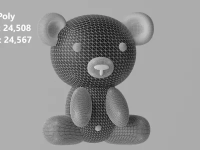 Cartoon Cute Bear 3D model purchase