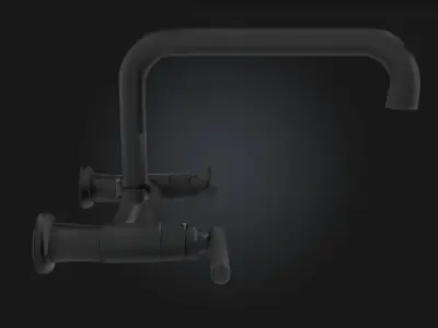 Black Modern Faucet Contemporary Matte Fixture for Stylish  3D model