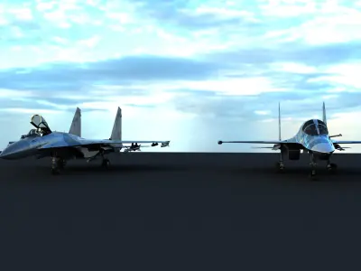 SU-27 and SU-34 War Fighter 3D model