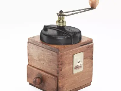 Vintage coffee grinder  Low-poly 3D model