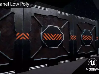 Low Poly Sci-Fi panels Free low-poly 3D model