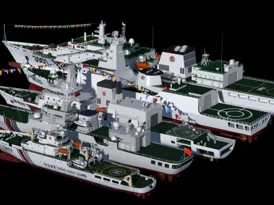 China Coast Guard Ship Package Download Law Enforcement Ship 3D model V1