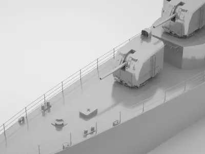  USS Hoel DD-533 - Fletcher Class Destroyer  3D model