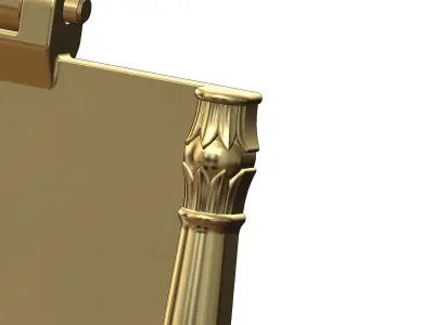 Lotus column sides scroll pendant charm 3D print model