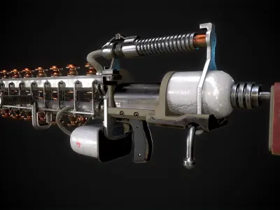 Game Ready Railgun From Atomic heart Low-poly 3D model