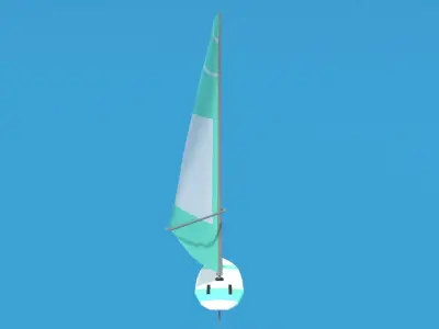 Low Poly Cartoon Windsurf Low-poly 3D model