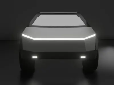 Low Poly Cybertruck Free low-poly 3D model