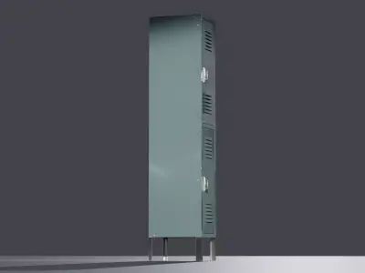 Steel Locker 001 Double 3D model