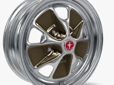 Wheel Styled Steel 1965 Style Low-poly 3D model