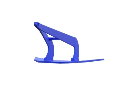 Marine Anchor Blue PBR All-Quads Low-Poly 3D Model Low-poly 3D model